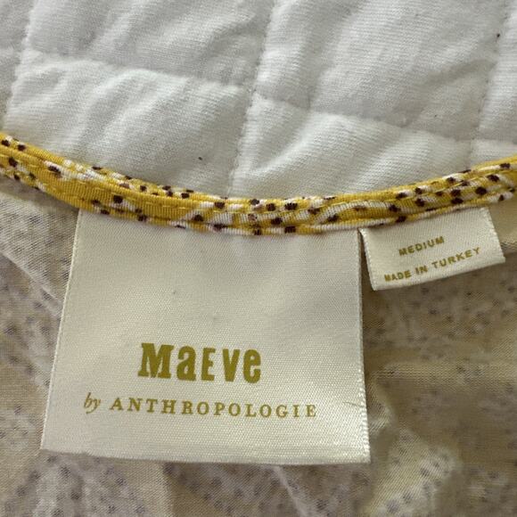 MAEVE ANTHROPOLOGIE Dress Medium Yellow Fete Midi Faux Wrap Feminine Casual - Picture 6 of 12